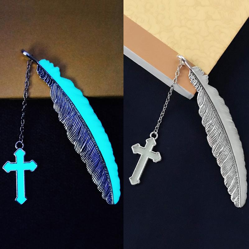 Cute Luminous Metal Feather Bookmarks Kawaii Butterflies Owl Dragonflies Book Marks For Teachers Gift Beautiful Book Accessories