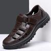 Men's Summer Sandals Luxury Leather Casual Shoes 2025 Comfortable Outdoor Fashion Sandals Soft Bottom Anti Slip Breathable Shoes