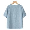 Elderly Women's Fashionable Cotton-Linen Summer Top - Short-Sleeved for Middle-Aged and Older Ladies