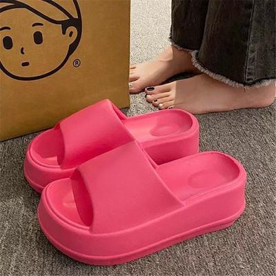 Women Slippers Popular Design EVA Thick Bottom Casual Home Slippers Non-slip Vacation Soft-soled Flat Sandals