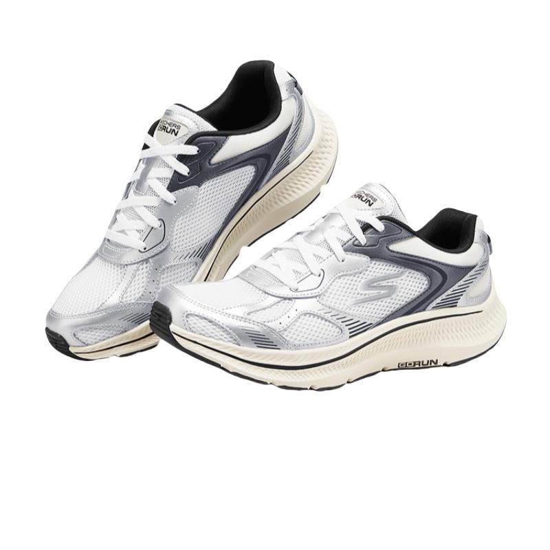 Skechers Go Run Consistent 2.0 Leichte Retro Trendige Atmungsaktive Herren Sneaker Schwarz Weiß 220883-OFWT