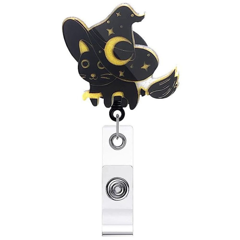 360 Rotating Cat Badge Reel Alligator Clip Retractable Badge Reel ID Card Holder  Keychains Lanyard