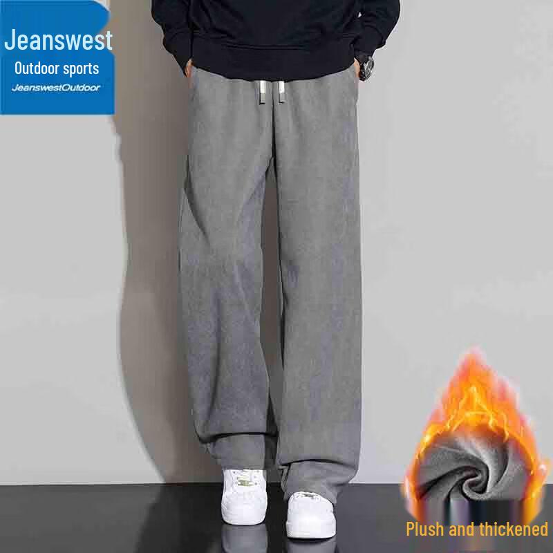 

Jeanswest Men s Loose Fit Fleece-Lined Straight Leg Casual Pants M