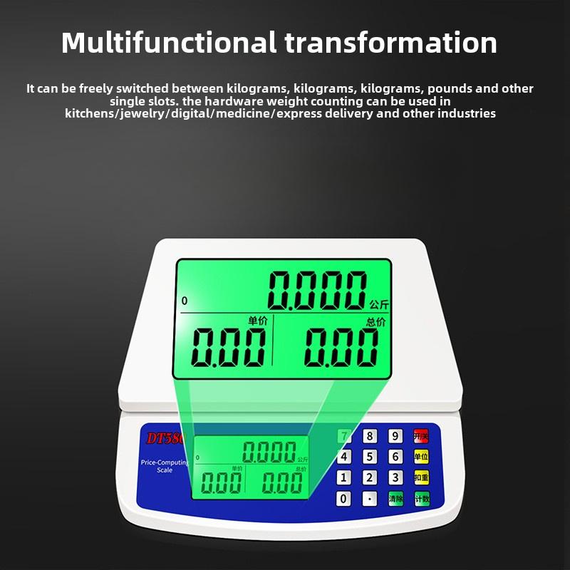 1Pc Digital Kitchen Scale, 66.14LB/1g Precision, LCD Display, Plastic, Non-food Contact, with Battery Power, for Weight Measurement