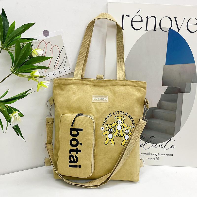 Canvas Bag, New Women's Bag, Fashionable Large-capacity Shoulder Bag, Messenger Bag, Tutoring Bag.
