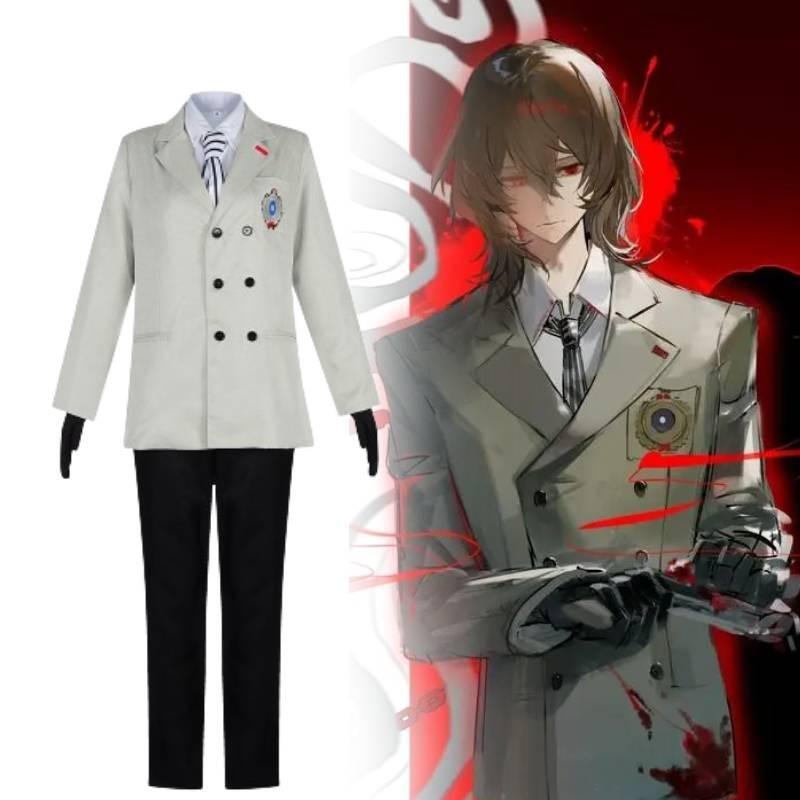 Goro Akechi Cosplay Outfit Polyester Anime Kostüm Für Halloween Und Rollenspiele**