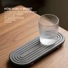 Dark Grey Diatomite Coaster Wooden Feet Absorbent Diatomite Sink Tray  Countertop Organizer