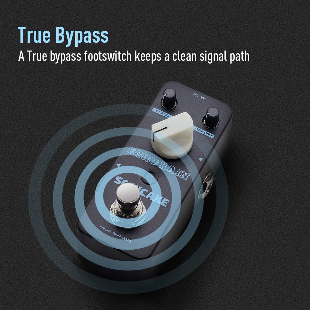 SONICAKE Delay Analog Delay Guitar Hybrid Digital Echo Rain Delay Guitar Effect True Bypass Pedal, Pedal, Pedal,