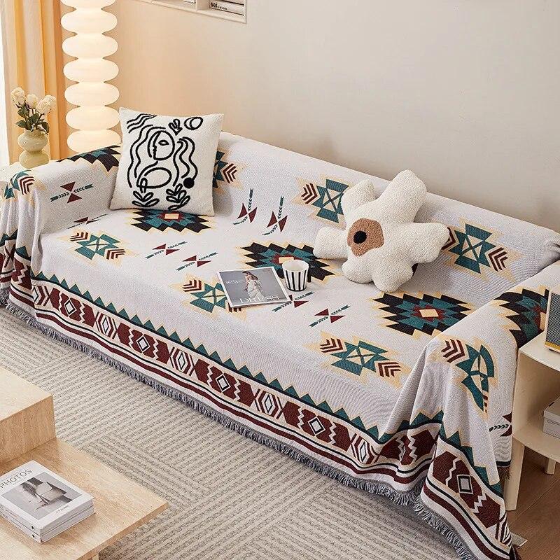 

Cute Cartoon Sofa Cover with Tassels Modern Throw Blanket for Bed Couch Outdoor Camping Picnic Mat 90x90cm 1pcs