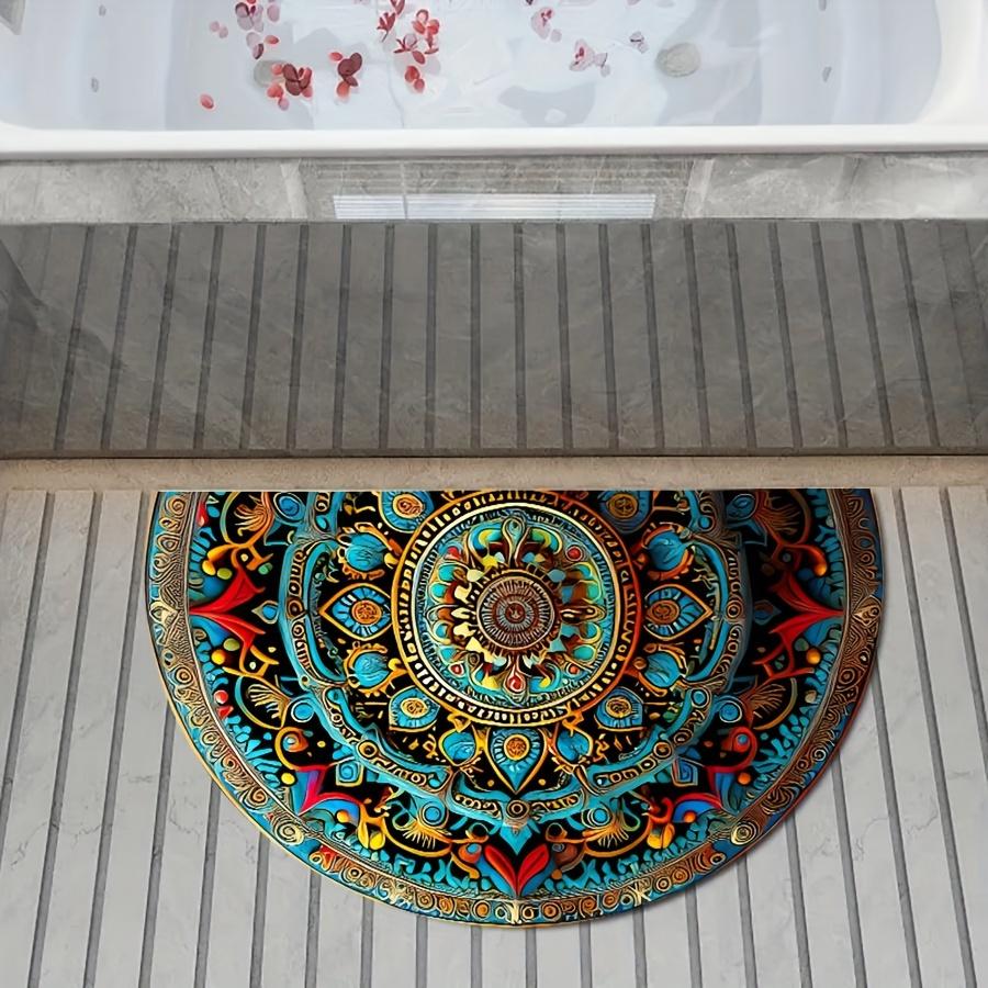 Bohemian Mandala Semi-Circular Door Mats Are Durable For Living Room Bathroom Balcony And Door Decoration