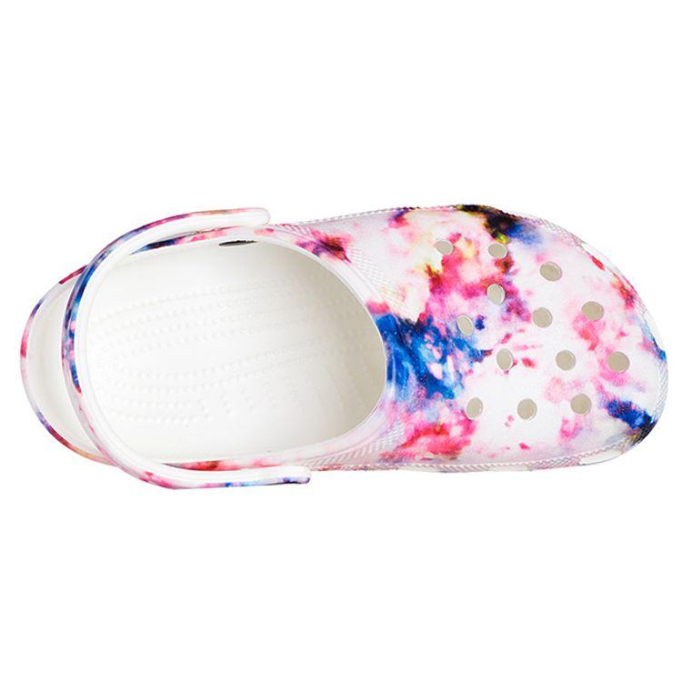 Crocs EVA Classic Tie-Dye Pattern Clogs Women Footwear White Multicolor 205453-6TS