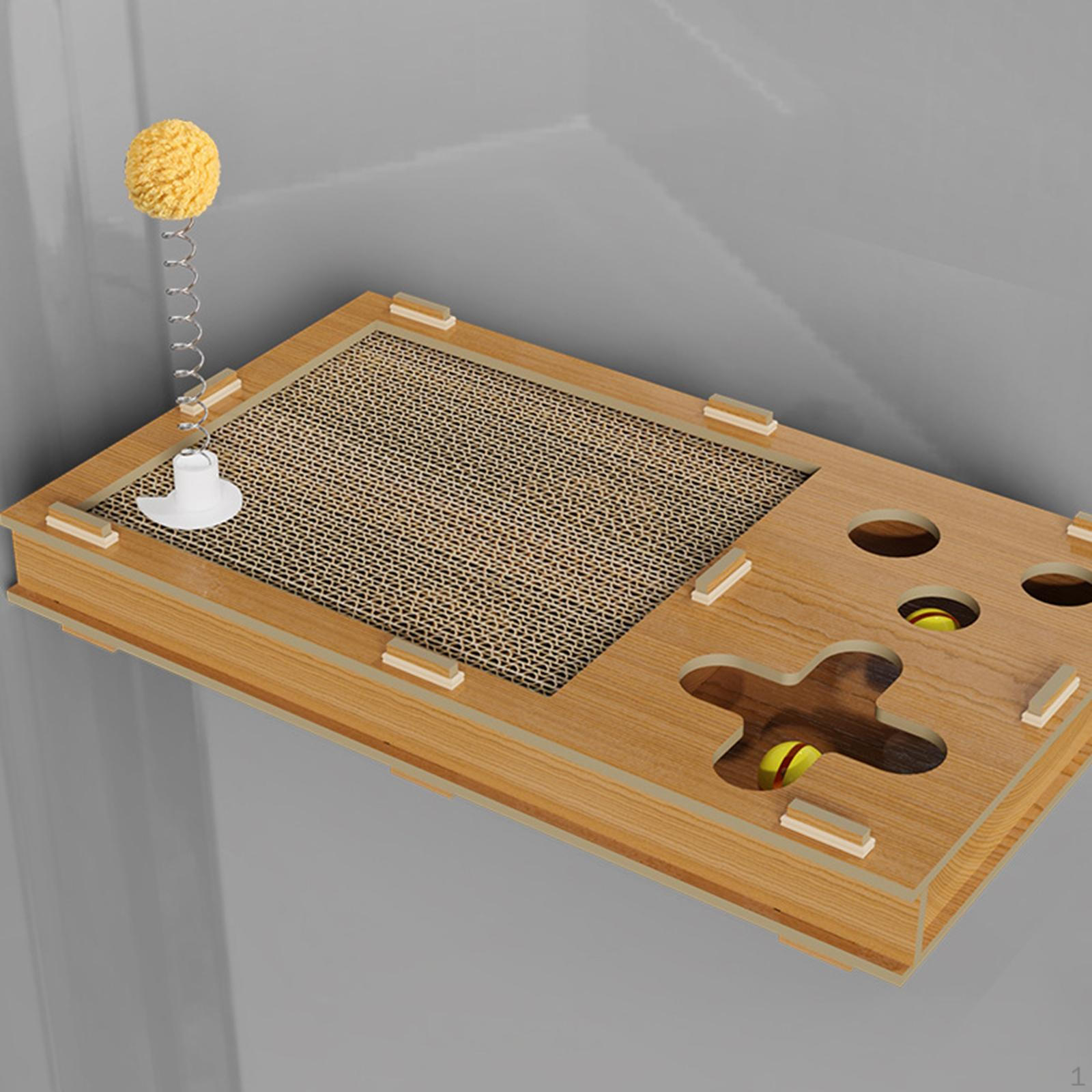 Corrugated Cat Scratcher Scratch Pad Exercise Toy with Bell Ball Board