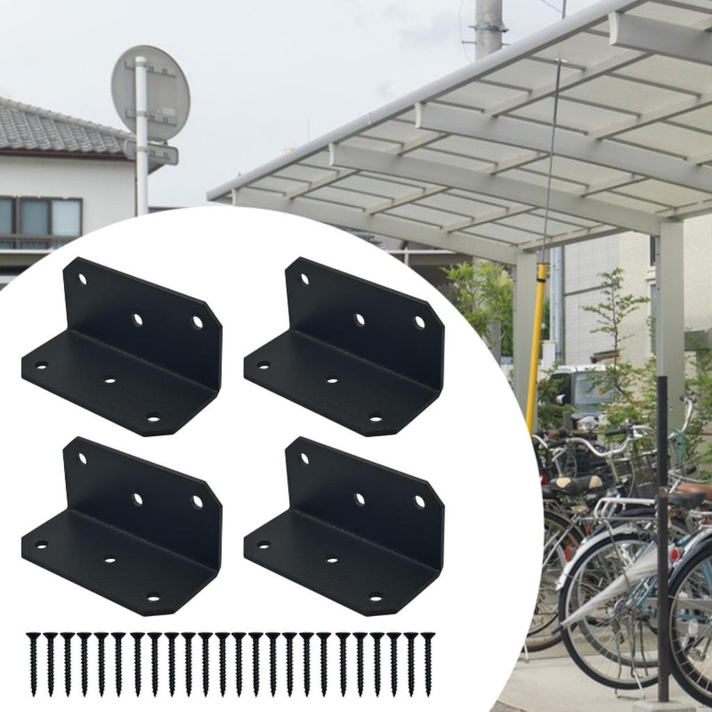 90 Degree Corner Brace L Bracket Black Stable Support Heavy Duty Connector for Shelves DIY