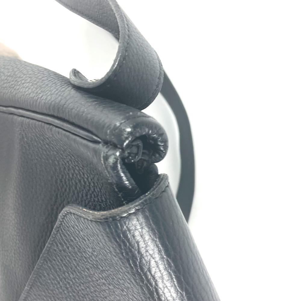 HERMES Serie Christie Rhone Bag Crossbody Flap Shoulder Bag Black/SilverHardware