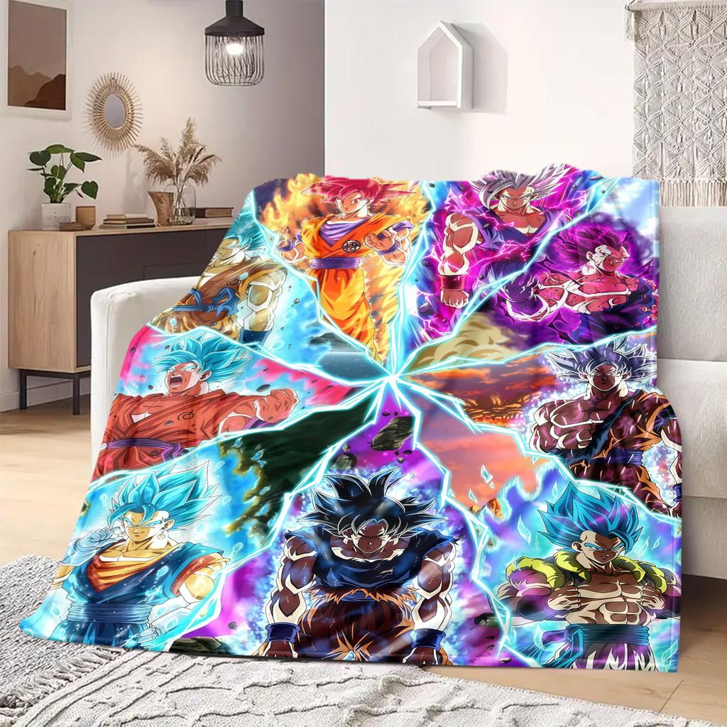 Dragon Ball Z Print Blanket Warm Comfortable Flannel Blanket Suitable for Bedrooms,Sofas, Beds,Chairs,Travel 28