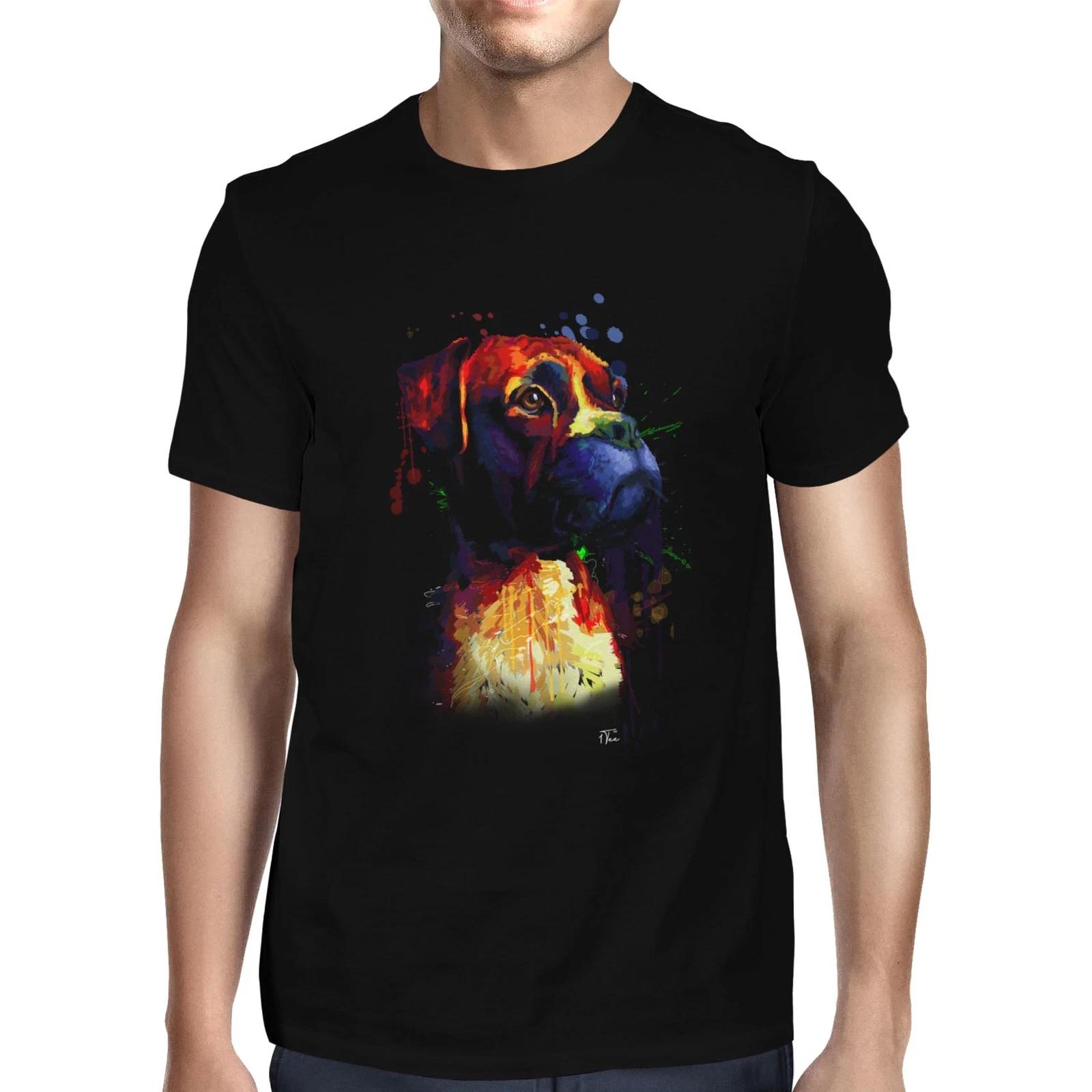 1Tee Mens Watercolour Splash Bulldog Dog T-Shirt S