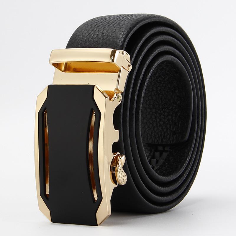 Men's Head Layer Leather Belt High End Automatic Buckle Belt Business Versatile Cowhide Belt