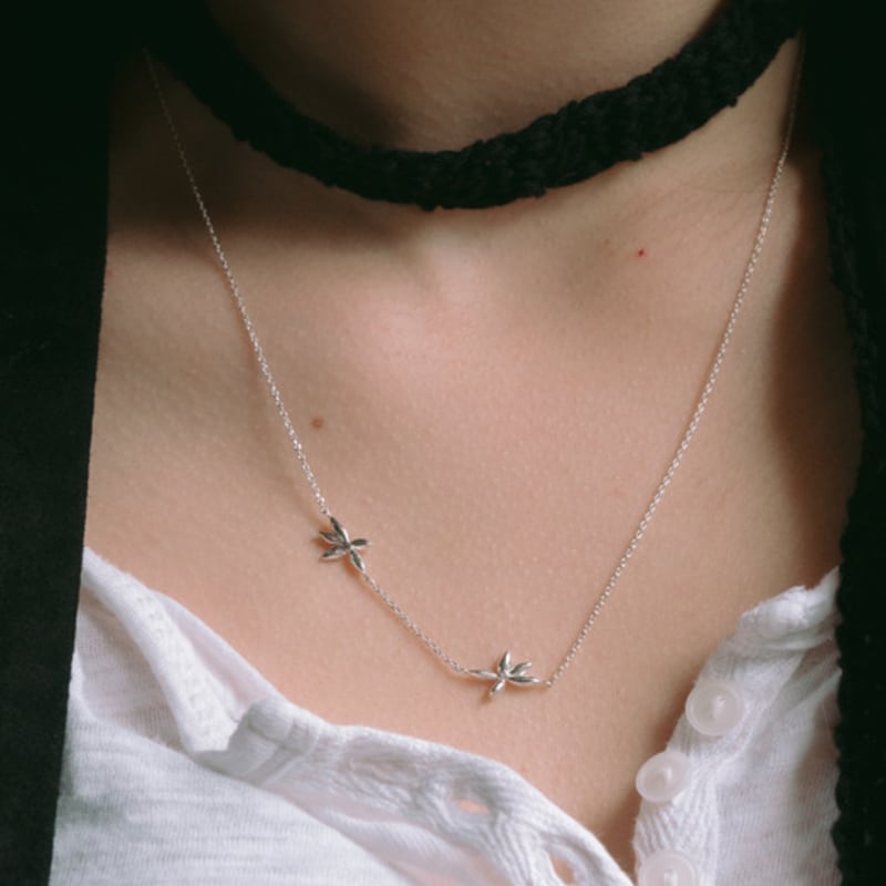 

DOL Two flower choker [silver/gold] gold