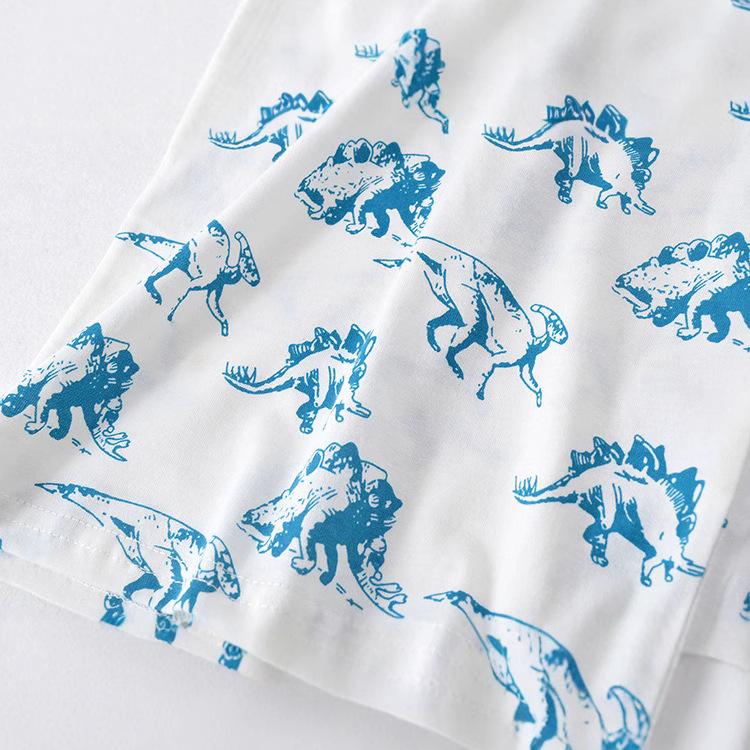 Dinosaur print new short-sleeved children's T-shirt children's casual tops for boys and girls