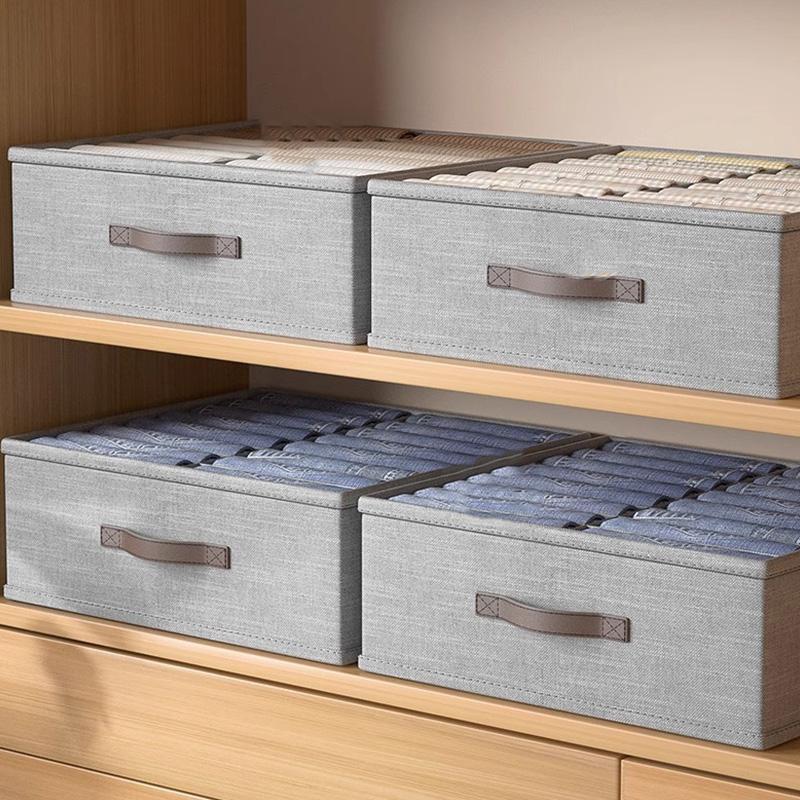 1pc Foldable Trouser Storage Box Large Capacity Drawer Clothes Pant Storage Box With PP Board Wardrobe Clothes Storage Organizer