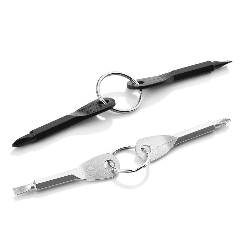 Set di Cacciaviti Portatili a Croce e a Taglio con Portachiavi Mini Portachiavi per Tasca Cacciavite a Croce Strumento di Riparazione Gadget EDC Piccolo