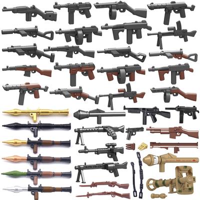 Militaire Wapens MOC Bouwstenen Figuren Soldaat US Sovjet Geweer Mini Geweer Raketwerper MG42 RPG Kogel Speelgoed Cadeau K022