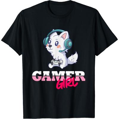 Samoyed Gamer Girl Gaming T-Shirt