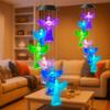 Beautiful Hanging Solar Angel Wind Chime Colorful Decorative LED Wind Chime ABS Wishing Bottle Light Home Yard