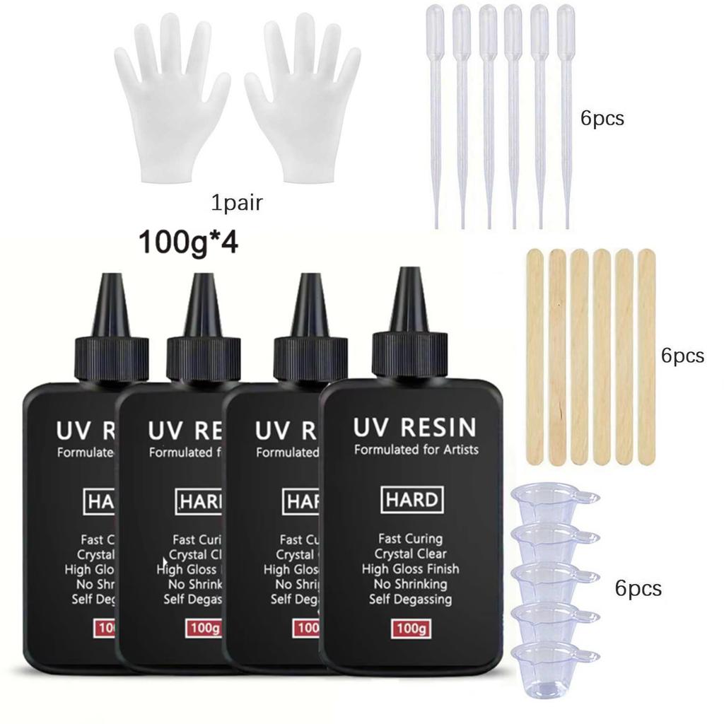 Crystal Clear Hard UV Resin Upgraded Formula Ultraviolet Fast Curing Resin for Jewelry Making, Hard Transparent Solar Cure Resin
