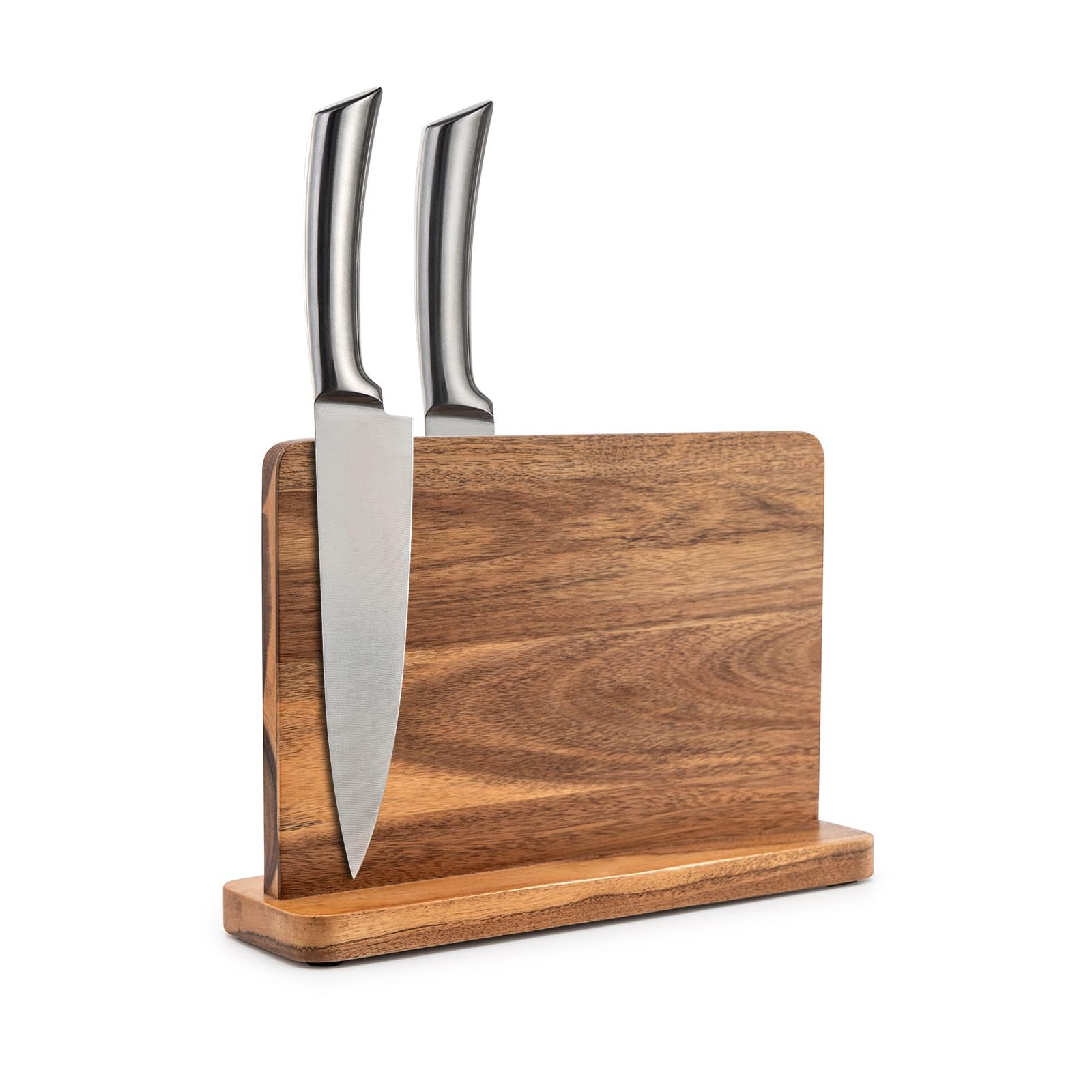 

BILL. F Natural Acacia Magnetic Knife Block Kitchen Knife Holder Rack. A knife storage organizer with strong magnets, suitable for displaying and stor