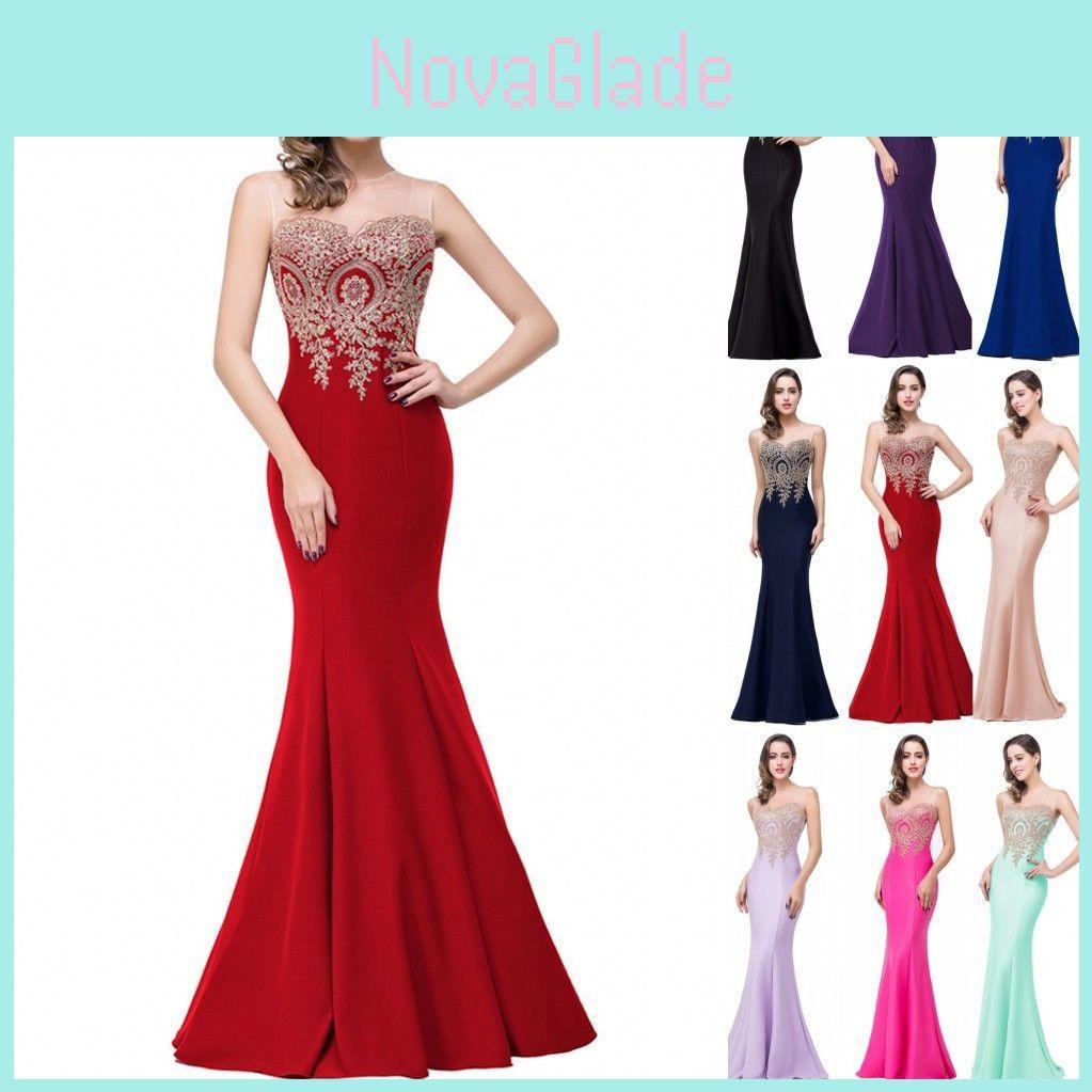 Elegante Abito da Sera Formale da Donna per Matrimonio, Damigella d'Onore, Festa, Ballo, Prom, Lungo Abito da Cocktail dal Design Intramontabile