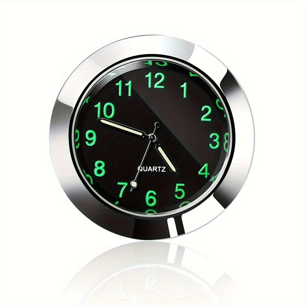 43mm Luminous Car Dashboard Clock - Waterproof Digital Display with Stick-On/Air Vent Mount for Auto