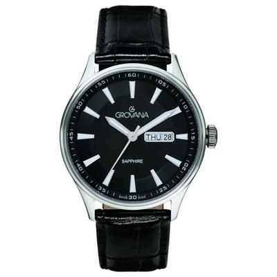 St. Andrews Leren Band Zwarte Wijzerplaat Kwarts 1194.1537 Herenhorloge