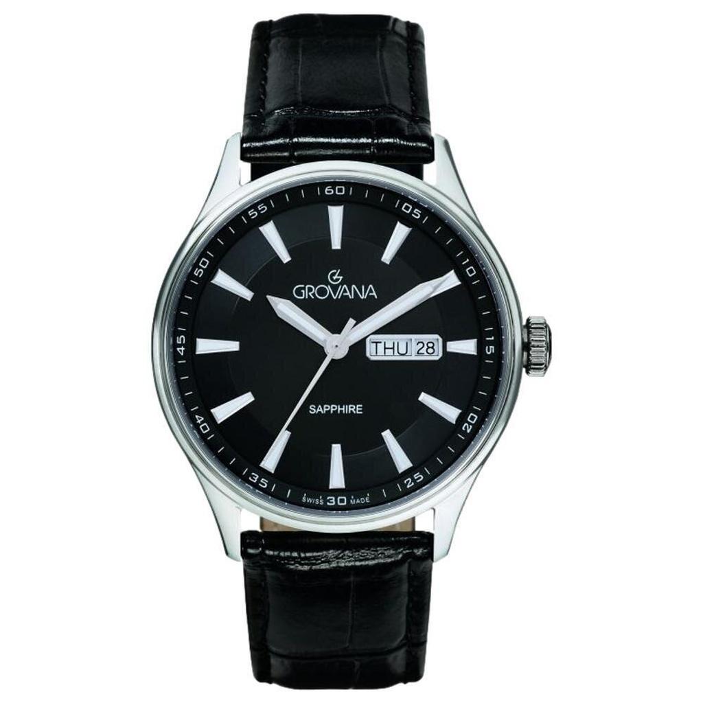 

Grovana St. Andrews Leather Strap Black Dial Quartz 1194.1537 Men s Watch