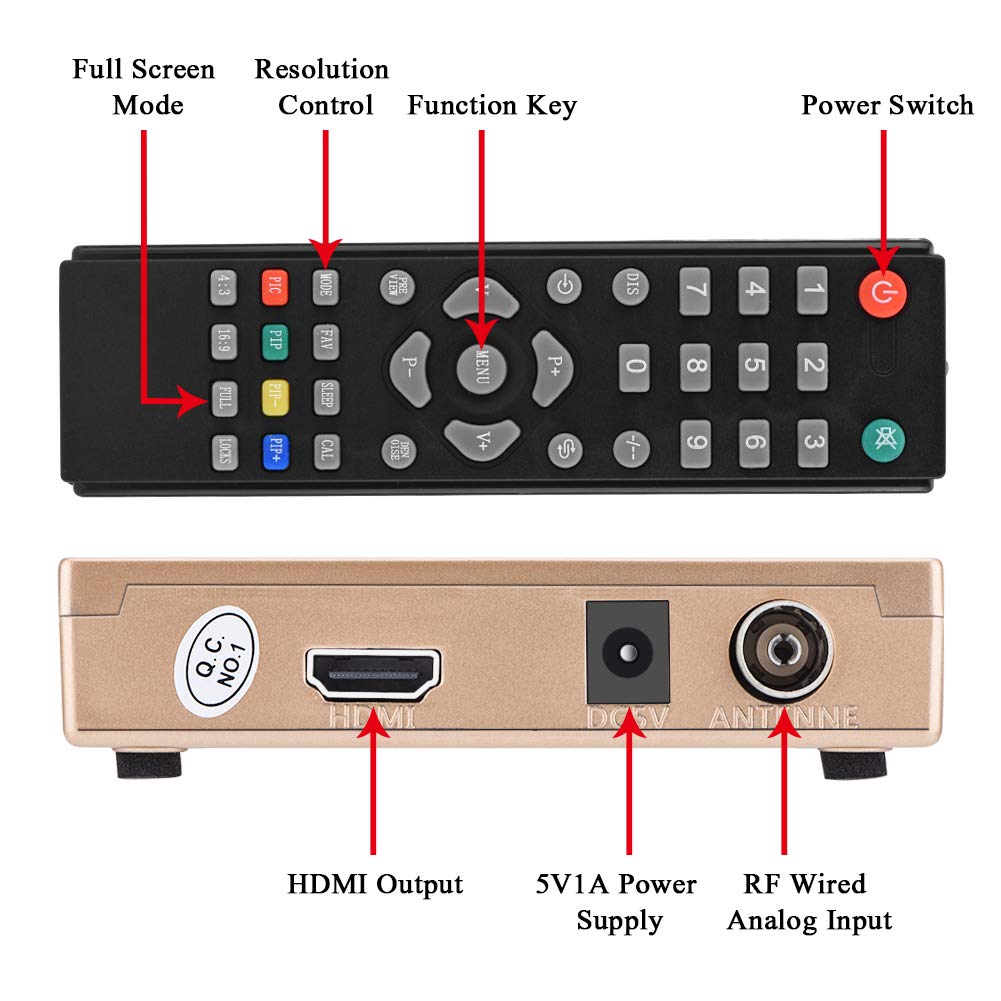 Fosa RF To HDMI RF To HDMI Converter Converter, 100-240V Voltage, (Gold, US)