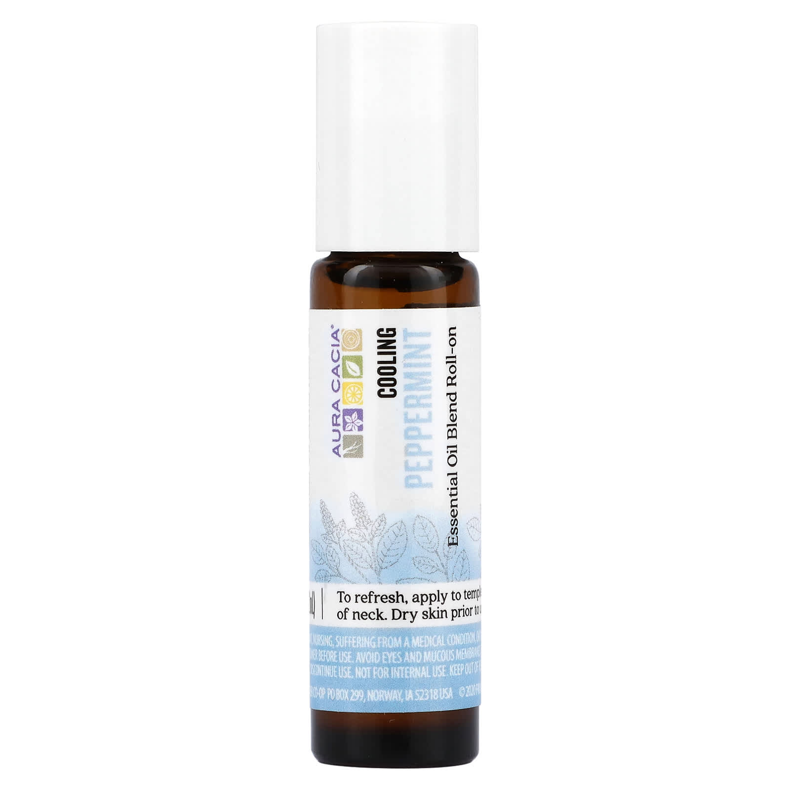 

Aura Cacia, Essential Oil Blend, Cooling Roll-On, Peppermint, .31 fl oz (9.2 ml)
