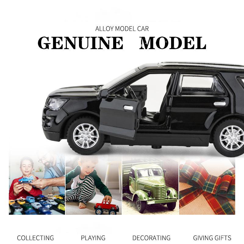 NJI23 New 1:36 Ford Explorer Alloy Car Model Sound and light Diecasts & Toy Vehicles Toy Cars Kid Toys For Children Collection Gifts