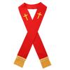Church Clergy Pastor Cross Embroidered Stole [BLESSUME] (Red 1)
