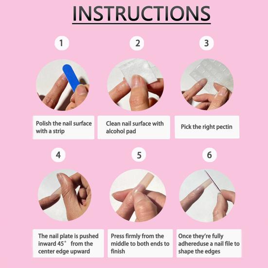 1 Set 3D Press On Nails Easy Removal Almond French Tip Stick-on Fake Nails Full Cover Glue On False Nails Women DIY Manicure Supplies
