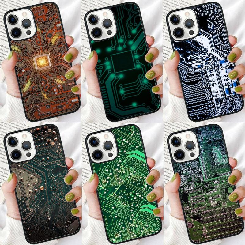 The Integrated Circuit Board Phone Case For iPhone 17 Air 16 16e 15 14 plus 11 12 13 Pro max Bumper Shell Cover coque