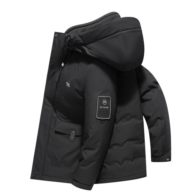 Autumn and Winter Duck Down Hooded Zipper Version Middle-aged Business Warm Thickened Down Casual Jacket