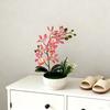 Multicolor Artificial Flower Flowerpotted With Flowerpot Soft Rubber Spring Orchid Simulation Bonsai Photo Props Green Leaves