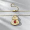 Xiancan S925 Sterling Silver Red Gourd-Shaped Fu Lu Necklace