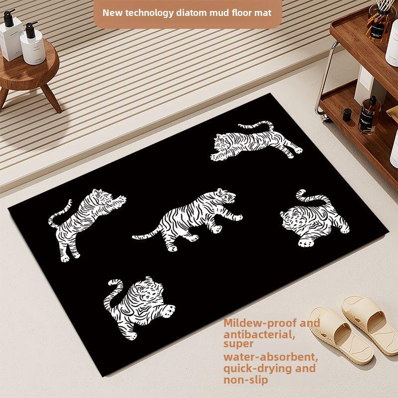 Simple Diatomaceous Earth Bathroom Mat, Absorbent, Quick Drying, Anti Slip, Dust Removal, and Anti Fouling