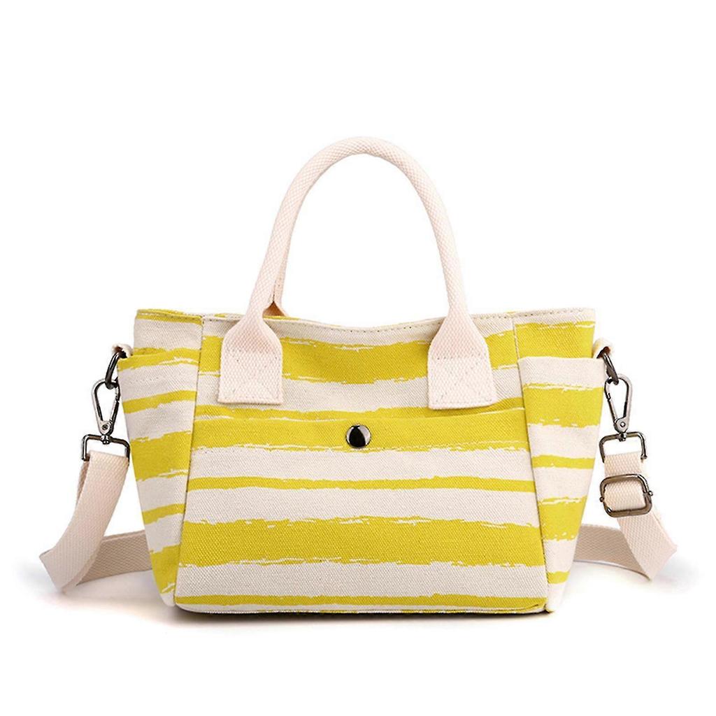 All-match Ladies Shoulder Bag Aesthetic Design Striped Canvas Bag