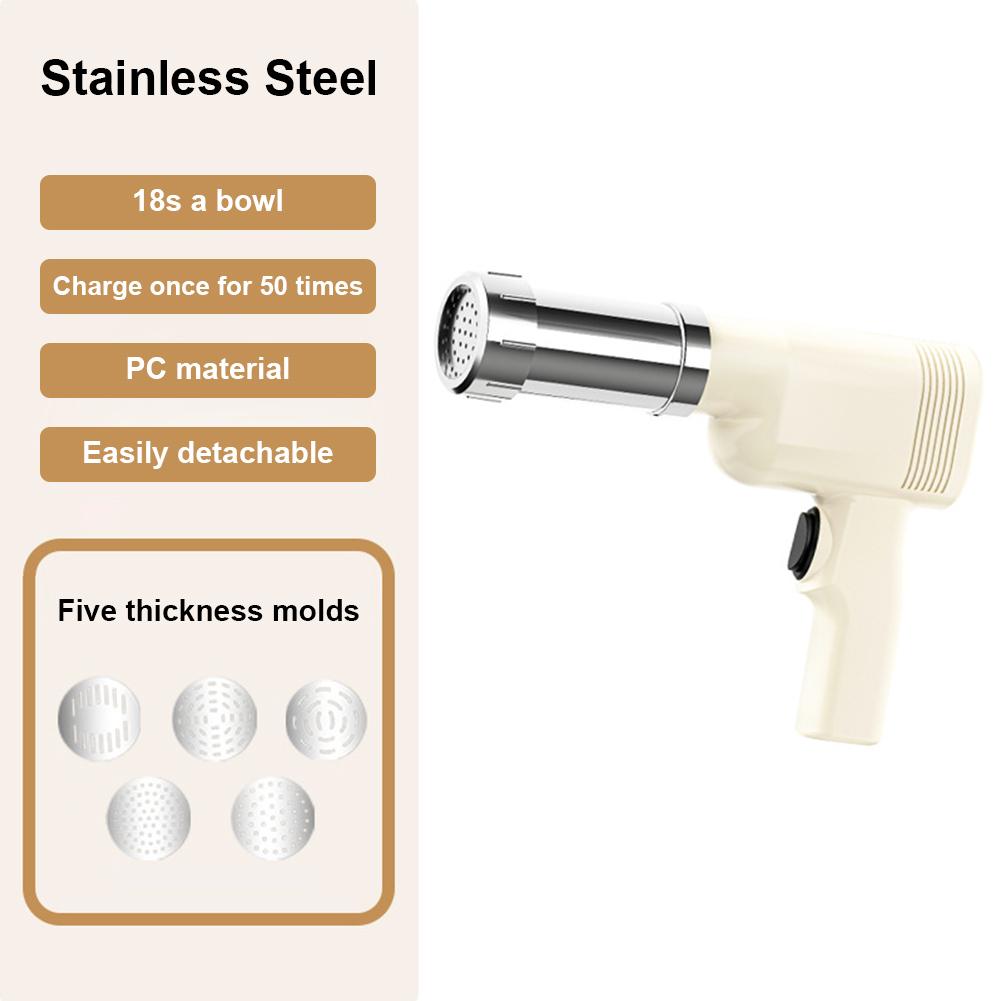 Handheld Automatic Dough Press Machine with 5 Different Shapes Portable Pasta Extruder Fast Pressing Pasta Machine Kitchen Tool