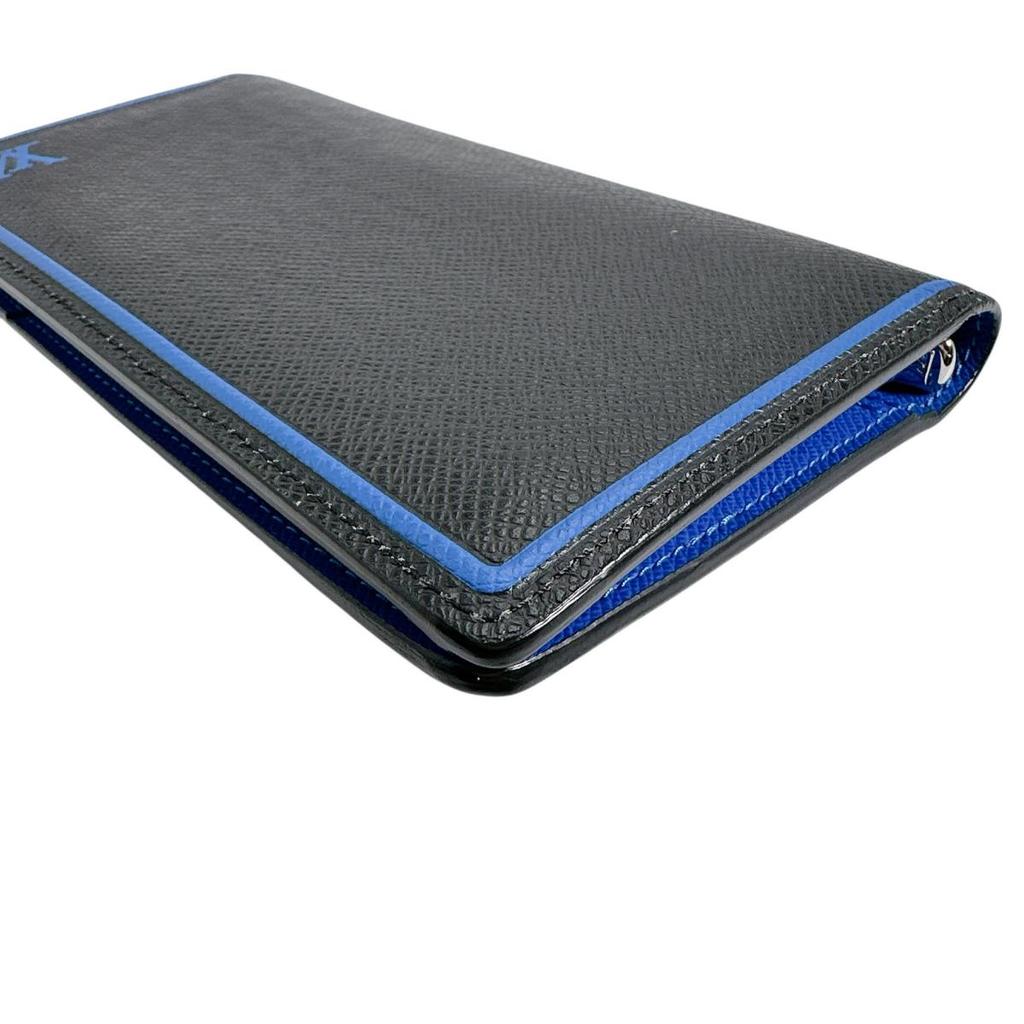 Louis Vuitton Portefeiulle Â· Brother Long Wallet Taiga Blue X Black Mens M63300 Used