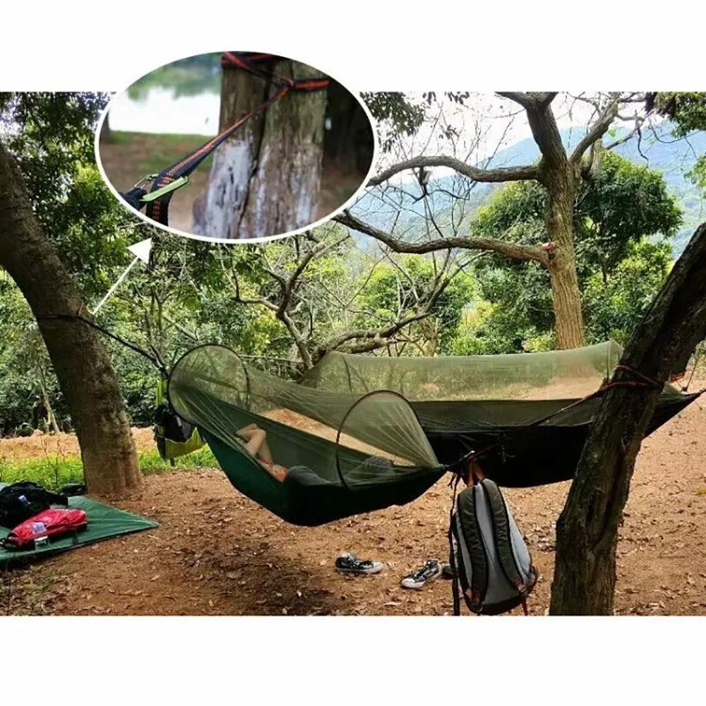 2/4Pcs Special Reinforced Hammock Straps Polyester High Load-Bearing Tree Hanging Rope 5 Ring Barbed Black