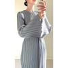 Spring Fall Women's Long Dress, Elegant Pleated Flare Sleeve Midi Dress, Women's Fashion Dresses Crossborder
