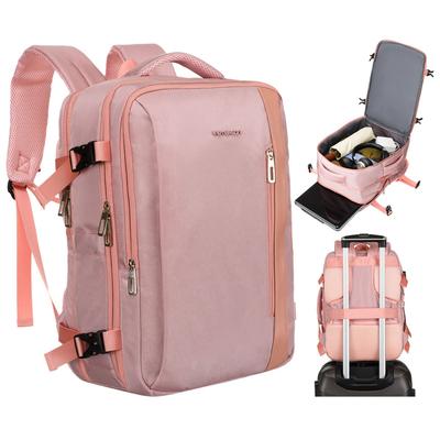 Backpack with a Laptop Compartment Made of Cordura In Pink, Hung On Adjustable Straps - Peterson